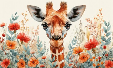 Wall Mural - giraffe in the wild