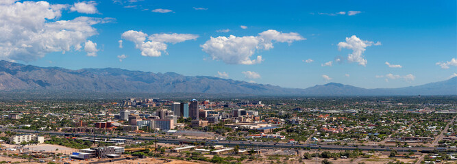 Wall Mural - Downtown Skyline Aerial View of Phoenix on a Sunny Day - Captivating 4K Ultra HD Cityscape