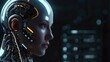 © Fernando Sanso - Robô com face humana, rosto humanizado olhando para frente, inteligência artificial