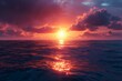 great sunset over the ocean