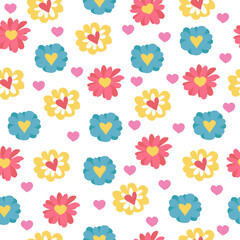 Wall Mural - valentines seamless pattern-04