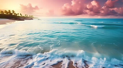 Wall Mural - Abstract beautiful beach background with crystal clear water