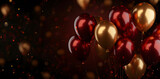 Fototapeta Tulipany - Colorful shiny balloons with sparkles high detailed background with copy space for text