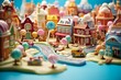 Cityscape Made of Sweet Treats, A miniature city crafted from confectionery candy