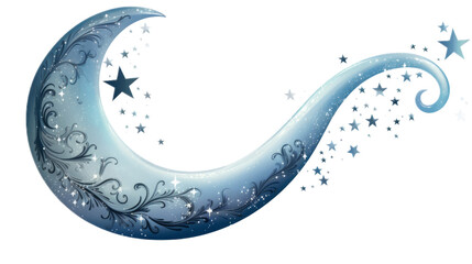 Wall Mural - Moon and Stars. Isolated on a white background png like