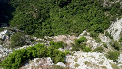 Wall Mural - Capri, Italy. Amazing panoramic drone view from Mt Solaro on a sunny summer day