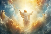 Celestial Scene Of The Ascension Of Jesus A Miraculous Transition Between Worlds