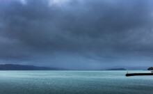 Rainshowers. Wellington New Zealand. Threatening Skies. Queens Warf. Coast. Oriental Bay.