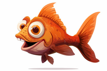 Wall Mural - Crazy funny cute cartoon fish