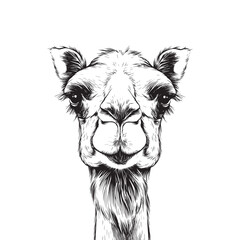 Wall Mural - Camel portrait sketch. Camel vector illustration