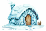 Fototapeta Pokój dzieciecy - ice house cartoon vector and illustration