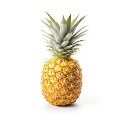 Wall Mural - Fresh and juicy pineapple on white background