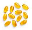 Fish oil capsules on white background. Omega 3 fish oil capsules. oil supplement capsules isolated on white background. vitamin,