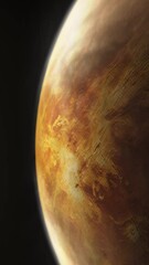 Wall Mural - vertical video of venus slowly turning in space concept covered in haze and atmosphere