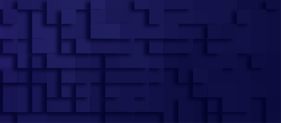 Abstract blue background of extrude style 3d blocks, Modern business concept geometric blue pattern with square shapes, Blue Blocks Wall with geometric pattern, gradient of abstract blue grid pattern.