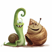 Mascot Illustration Of A Green Snail