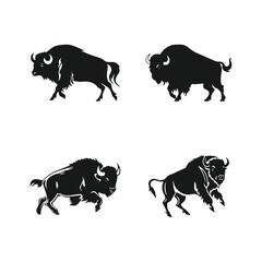 Poster - Bull Logo Icon Set. Premium Vector Design Illustration. Red Bull logo set on white background