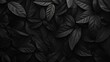 © Matt - Matte black leaves on black background texture, wallpaper