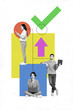 © deagreez - Image poster collage of successful people office workers colleagues working together isolated on creative drawing background
