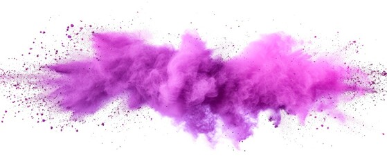 Sticker - Bright purple lilac holi paint color powder festival explosion isolated white background. industrial print concept background