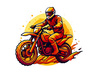 Wall Mural - motorcross t shirt design illustration vector