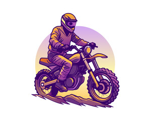 Canvas Print - motorcross t shirt design illustration vector