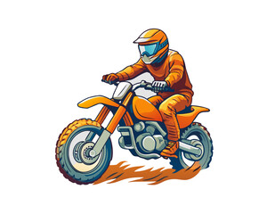 Canvas Print - motorcross t shirt design illustration vector