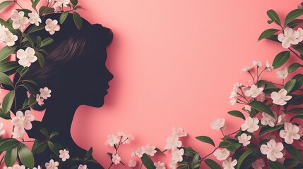 Wall Mural - a woman with a pink background