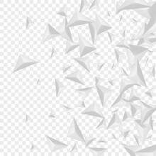 Silver Triangle Background Transparent Vector. Crystal Luxury Illustration. Gray Cover Design. Pyramid Abstract. Grizzly Fractal Card.