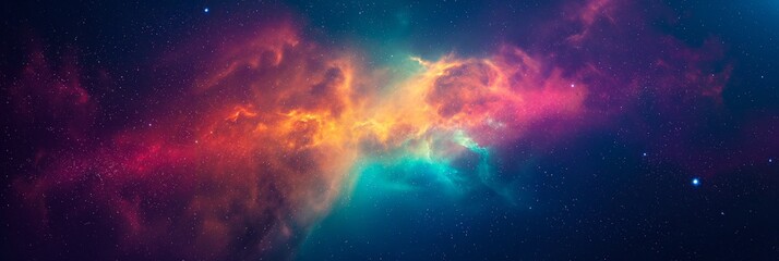 Wall Mural - beautiful outer space background with colorful nebula - ai generated