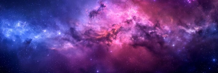 Wall Mural - beautiful outer space background with colorful nebula - ai generated