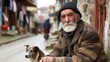 A poor old man living in Turkey and his animal friendship