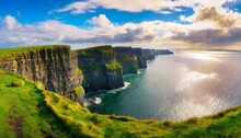 The Cliffs Of Moher Irelands Most Visited Natural Tourist Attraction Are Sea Cliffs Located At The Southwestern Edge Of The Burren Region In County Clare Ireland
