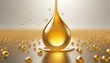 oil drops serum droplet with air bubbles skincare gold drops