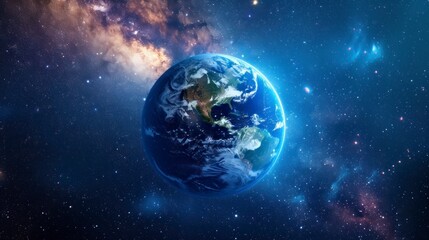 Wall Mural - planet earth in high resolution with real stars background. planets concept