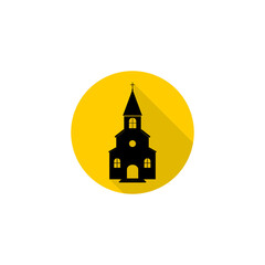 Wall Mural - Church building button isolated on transparent background