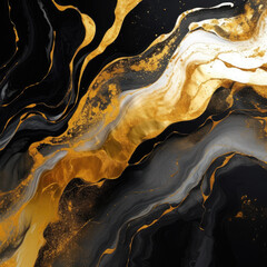 Gold abstract black marble background art paint pattern ink texture watercolor white fluid wall. Abstract liquid gold design luxury wallpaper nature black brush oil modern paper splash painting water