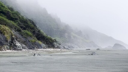 Sticker - Foggy Coastal Mountains in Redwood National Park