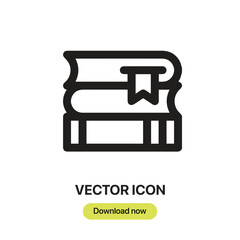 Fototapete - Books icon vector. Linear-style sign for mobile concept and web design. Books symbol illustration. Pixel vector graphics - Vector.	
