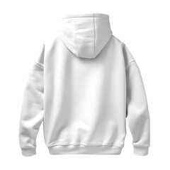 Wall Mural - Photo rear or backside of clean white hoodie without background. Template for mockup