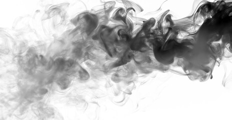 Wall Mural - beautiful swirling gray smoke. smoke effect texture overlays on transparent background. png