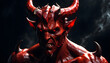 portrait of devil in dark background