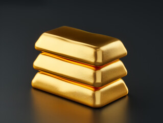 Stacked gold bars on dark background