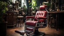 Barber Chair In Barber Shop Interior