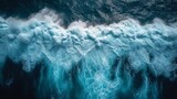 Ocean Waves Crashing on Rocky Coast Generative AI