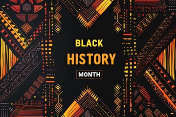 Canvas Print - Traditional african geometric stylized Black History Month banner Generative AI