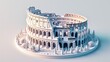 Colosseum, Architectural Design, Landscape, isometric, satellite view, Clean background, 3D