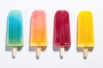 Canvas Print - A row of four popsicles stacked on top of each other. Perfect for summer-themed designs or refreshing treat illustrations