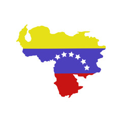 Sticker - Venezuela map with flag