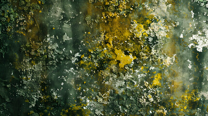 Wall Mural - Painting of Green and Yellow Paint on a Wall